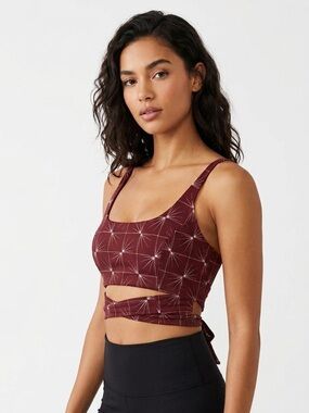 FREE PEOPLE MOVEMENT Crop Top Print Wrap